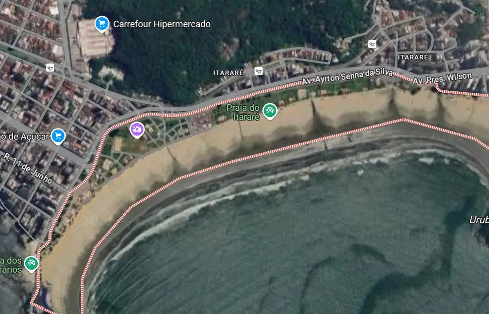 Localição da Praia do Itararé