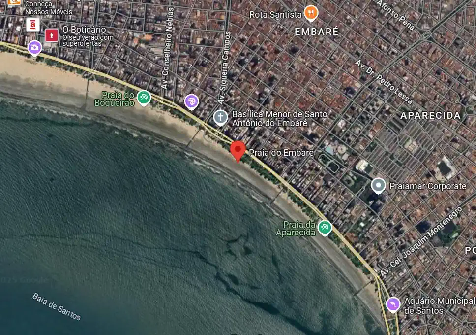 A Praia do Embaré em Santos é boa, para Banho? Confira aqui se vale a pena ir na praia 3 Localização da Praia do Embaré